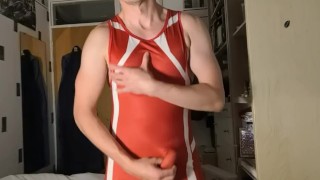 Cheeky Brit Edging in Asics Wrestling Singlet